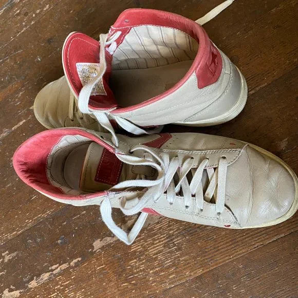 Converse Men’s Cream High-Top Sneakers with Pink Accents - Picture 8 of 9